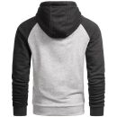 Alessandro Salvarini Herren Kapuzenpullover O-297 - Hellgrau-DGrau-Gr.L