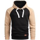 Alessandro Salvarini Herren Kapuzenpullover O-297 - Schwarz-Beige-Gr.2XL