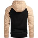 Alessandro Salvarini Herren Kapuzenpullover O-297 - Schwarz-Beige-Gr.2XL