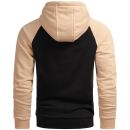 Alessandro Salvarini Herren Kapuzenpullover O-297 - Schwarz-Beige-Gr.3XL