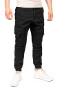 Alessandro Salvarini Herren Cargohose Strech O-274 - Schwarz