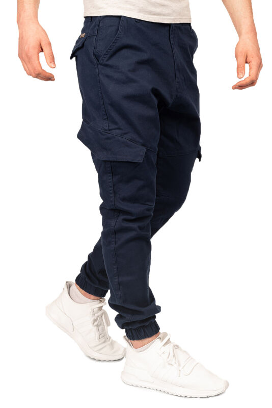 Alessandro Salvarini Herren Cargohose Strech O-274 - Dunkelblau-W38-L34