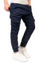 Alessandro Salvarini Herren Cargohose Strech O-274 - Dunkelblau-W38-L34