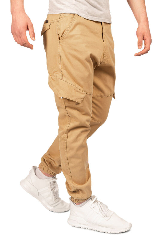Alessandro Salvarini Herren Cargohose Strech O-274 - Beige-W33-L30