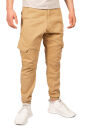 Alessandro Salvarini Herren Cargohose Strech O-274 - Beige-W33-L30