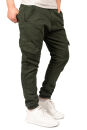 Alessandro Salvarini Herren Cargohose Strech O-274 - Olive-W29-L30