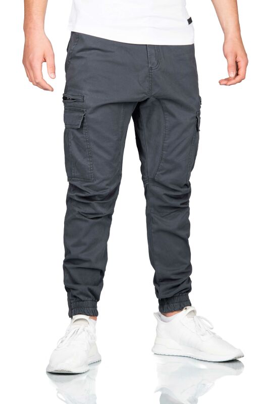 Alessandro Salvarini Herren Cargo Hose O-272 - Dunkelgrau-W38-L34