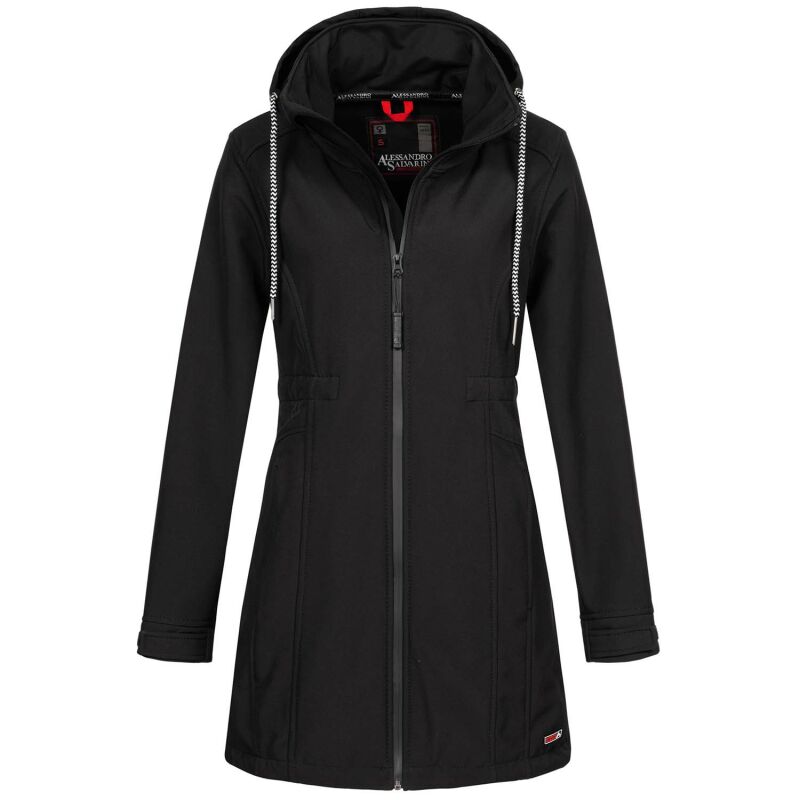 Alessandro Salvarini Damen Softshell Jacke O-187 - Schwarz