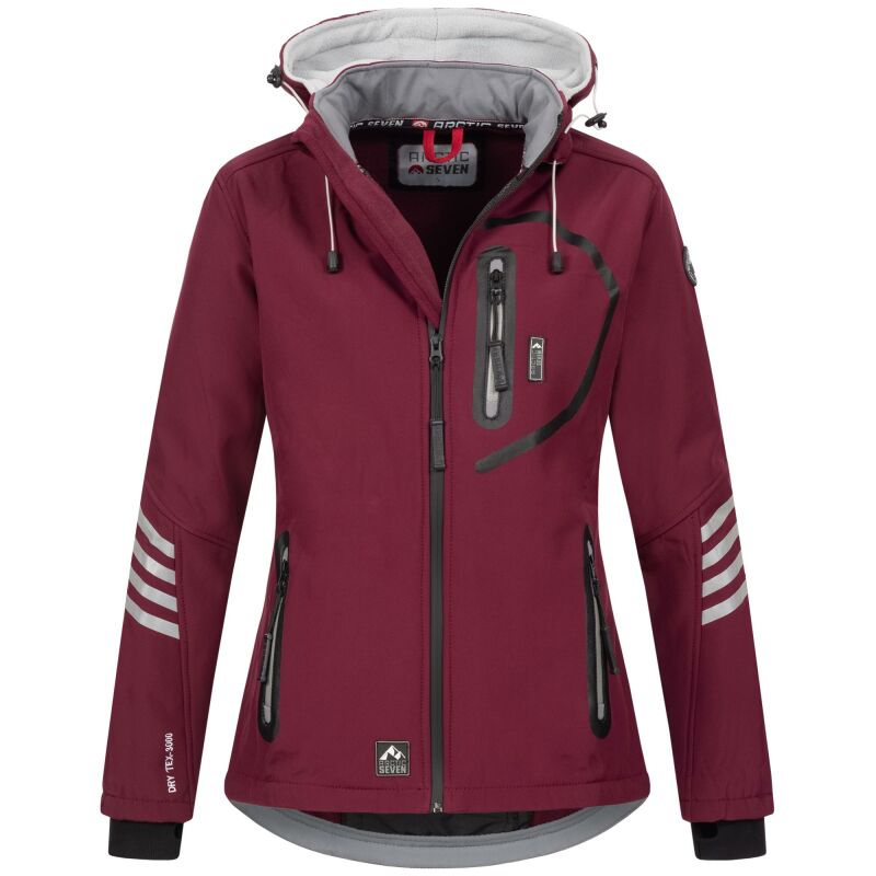 Arctic Seven Damen Softshell Outdoor O-186 - Bordeaux-Grau-Gr.3XL