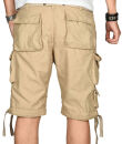 Alessandro Salvarini Herren Cargoshorts mit Gürtel O-079 - Beige-W29