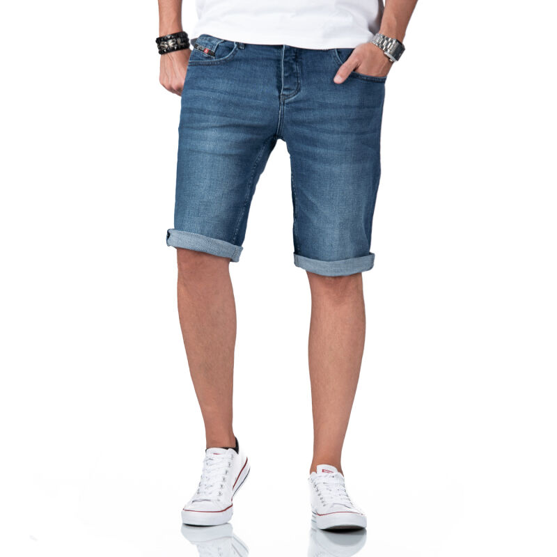 Alessandro Salvarini Herren Jeans Shorts O-380 - Blau-W30