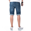 Alessandro Salvarini Herren Jeans Shorts O-380 - Blau-W32