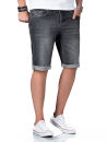 Alessandro Salvarini Herren Jeans Shorts O-381 - Grau