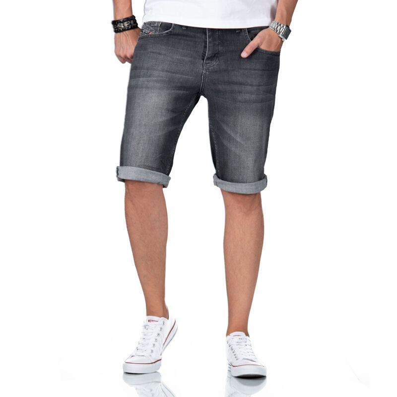Alessandro Salvarini Herren Jeans Shorts O-381 - Grau-W30
