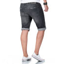 Alessandro Salvarini Herren Jeans Shorts O-381 - Grau-W30