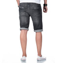 Alessandro Salvarini Herren Jeans Shorts O-381 - Grau-W32
