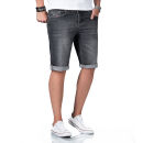 Alessandro Salvarini Herren Jeans Shorts O-381 - Grau-W34