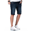 Alessandro Salvarini Herren Jeans Shorts O-382 - Dunkelblau