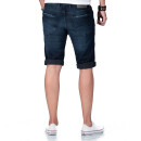 Alessandro Salvarini Herren Jeans Shorts O-382 - Dunkelblau-W29