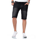 Alessandro Salvarini Herren Jeans Shorts O-383 - Schwarz