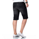 Alessandro Salvarini Herren Jeans Shorts O-383 - Schwarz-W30