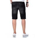 Alessandro Salvarini Herren Jeans Shorts O-383 - Schwarz-W30