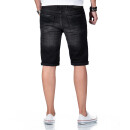 Alessandro Salvarini Herren Jeans Shorts O-383 - Schwarz-W33