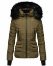 Navahoo Damen Winter Jacke warm gefüttert Teddyfell B361 Militär Grün Größe XL - Gr. 42