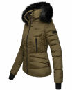 Navahoo Damen Winter Jacke warm gefüttert Teddyfell B361 Militär Grün Größe XL - Gr. 42