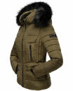 Navahoo Damen Winter Jacke warm gefüttert Teddyfell B361 Militär Grün Größe XL - Gr. 42
