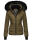 Navahoo Damen Winter Jacke warm gefüttert Teddyfell B361 Militär Grün Größe XL - Gr. 42