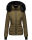 Navahoo Damen Winter Jacke warm gefüttert Teddyfell B361 Militär Grün Größe XL - Gr. 42