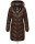 Marikoo Armasa Damen Winter Steppjacke Stepp Parka Winterjacke B842 Dunkel Schoko Größe XS - Gr. XS