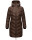 Marikoo Armasa Damen Winter Steppjacke Stepp Parka Winterjacke B842 Dunkel Schoko Größe XS - Gr. XS