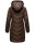 Marikoo Armasa Damen Winter Steppjacke Stepp Parka Winterjacke B842 Dunkel Schoko Größe XS - Gr. XS