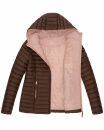 Steppjacke mit Kapuze gesteppt Übergangsjacke B857 Dunkel Schoko Größe XS - Gr. 34