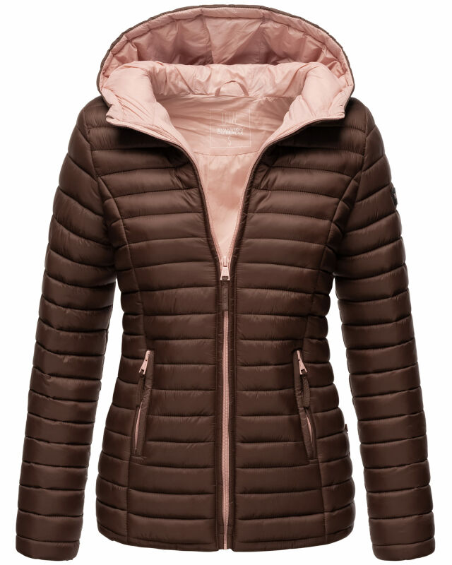 Steppjacke mit Kapuze gesteppt Übergangsjacke B857 Dunkel Schoko Größe XXXL - Gr. 46