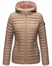 Steppjacke mit Kapuze gesteppt Übergangsjacke B857 Taupe Größe S - Gr. 36