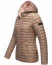 Steppjacke mit Kapuze gesteppt Übergangsjacke B857 Taupe Größe S - Gr. 36