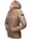 Steppjacke mit Kapuze gesteppt Übergangsjacke B857 Taupe Größe S - Gr. 36