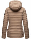 Steppjacke mit Kapuze gesteppt Übergangsjacke B857 Taupe Größe S - Gr. 36