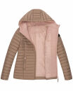 Steppjacke mit Kapuze gesteppt Übergangsjacke B857 Taupe Größe M - Gr. 38