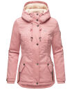 Marikoo Bikoo Damen Teddyfell gefüttert Winterjacke B802 Powder Rose Größe M - Gr. 38