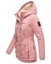 Marikoo Bikoo Damen Teddyfell gefüttert Winterjacke B802 Powder Rose Größe M - Gr. 38