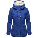 Marikoo Bikoo Damen Teddyfell gefüttert Winterjacke B802 Blue Jean Größe L - Gr. 40