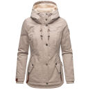 Marikoo Bikoo Damen Teddyfell gefüttert Winterjacke B802 Hellgrau Größe M - Gr. 38