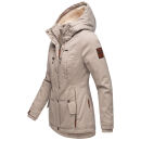 Marikoo Bikoo Damen Teddyfell gefüttert Winterjacke B802 Hellgrau Größe M - Gr. 38