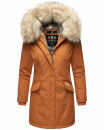 Navahoo Cristal Damen Winterjacke Parka mit Kunstfell B669 Cinnamon Gr.XS