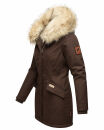 Navahoo Cristal Damen Winterjacke Parka mit Kunstfell B669 D-Schoko Gr.S