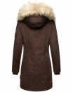 Navahoo Cristal Damen Winterjacke Parka mit Kunstfell B669 D-Schoko Gr.S